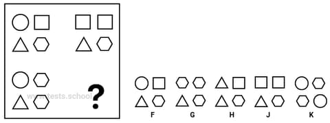 CAT4 Level B figure matrices sample question