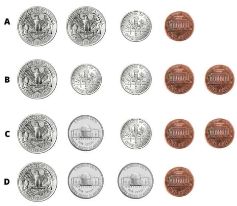 Free sample MAP Math money question for fourth grade
